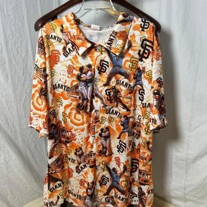 San Francisco Giants Aloha Hawaiian Button Up Shirt Mens XL